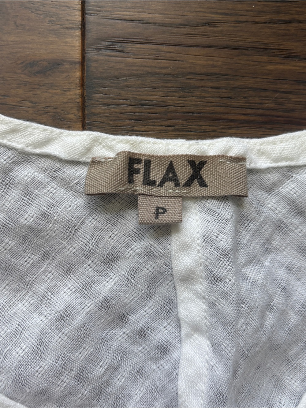 FLAX Asymmetrical Linen Tunic Top White Gingham Sleeveless Small - Picture 6 of 13